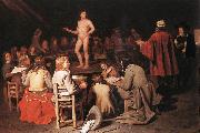 SWEERTS, Michiel The Drawing Class ear oil painting artist